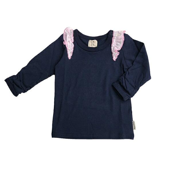 ●均一セール●ショコラ（chocola）　肩シフォンレース　長袖Tシャツ　ロンT（80cm・90cm・95cm・100cm・110cm・120cm・130cm) |  | 04