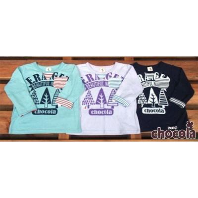 ショコラ（chocola） 袖ボーダー ロールアップ！ 長袖Tシャツ ロンT 