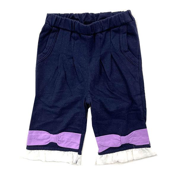 ●均一セール●ショコラ（chocola）　リボンがかわいい　6分丈ワイドパンツ（90cm・100cm・110cm・120cm・130m） |  | 01