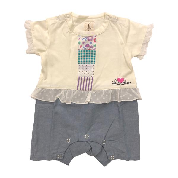 ●均一セール●ショコラ（chocola）フリル付き 半袖カバーオール(70cm) |  | 01