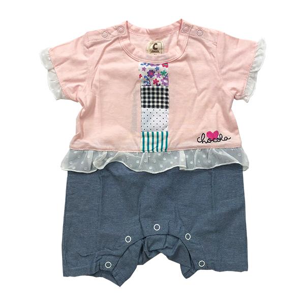 ●均一セール●ショコラ（chocola）フリル付き 半袖カバーオール(70cm) |  | 03