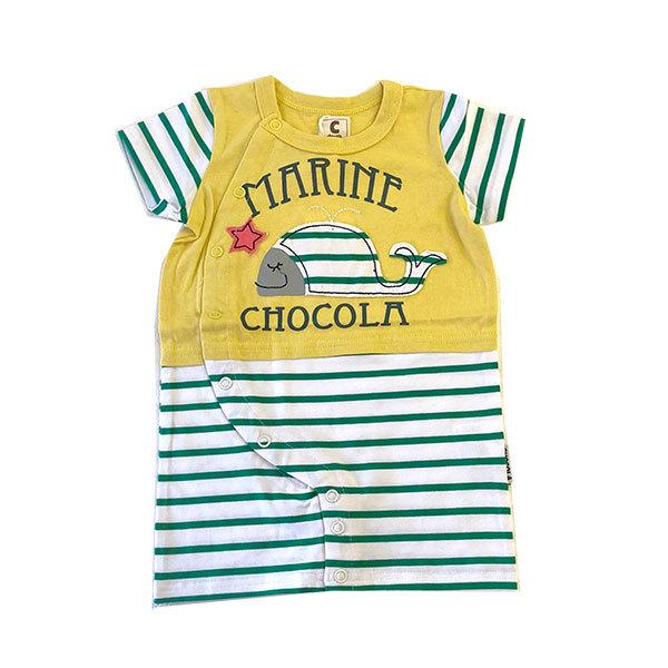 ●均一セール●ショコラ（chocola）クジラ　ボーダー　前開き　半袖ツーウェイオール(60cm） |  | 01