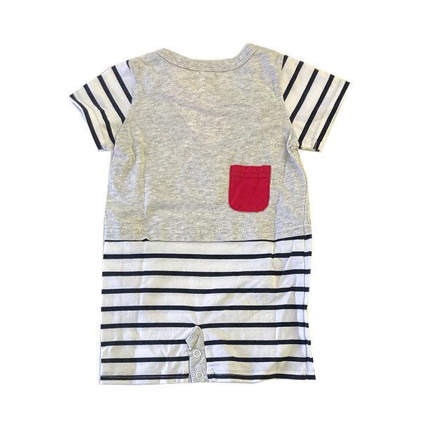 ●均一セール●ショコラ（chocola）クジラ　ボーダー　前開き　半袖ツーウェイオール(60cm） |  | 04