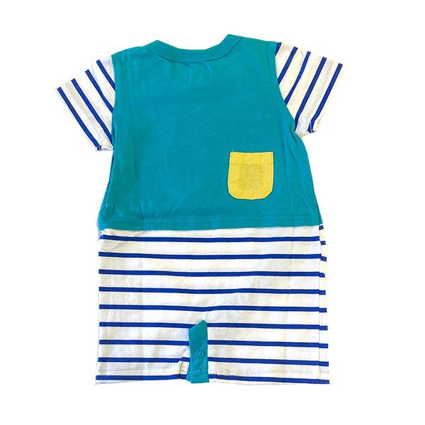 ●均一セール●ショコラ（chocola）クジラ　ボーダー　前開き　半袖ツーウェイオール(60cm） |  | 06