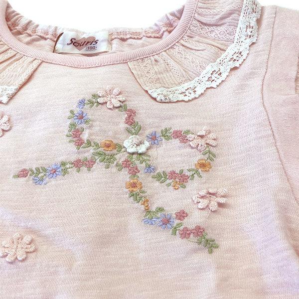 ●50%OFFセール●スーリー　Souris　リボン　5分丈Tシャツブラウス　(100・110・120・150）　アウトレット | Souris | 02