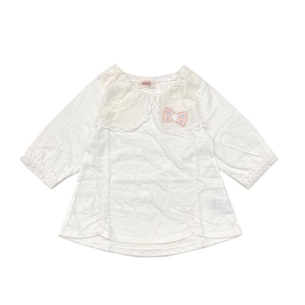 ●50%OFFセール●スーリー　Souris　7分袖 スラブ天竺Ｔシャツブラウス　(100・110・120）　アウトレット | Souris | 01