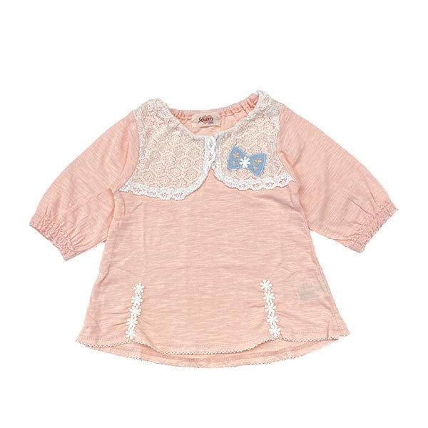 ●50%OFFセール●スーリー　Souris　7分袖 スラブ天竺Ｔシャツブラウス　(100・110・120）　アウトレット | Souris | 04