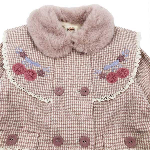 ●30％OFFセール●スーリー　Souris　千鳥格子　ショートコート　アウター　防寒（100cm・110cm・120cm）秋 冬 子ども服 女の子 かわいい お出かけ | Souris | 03