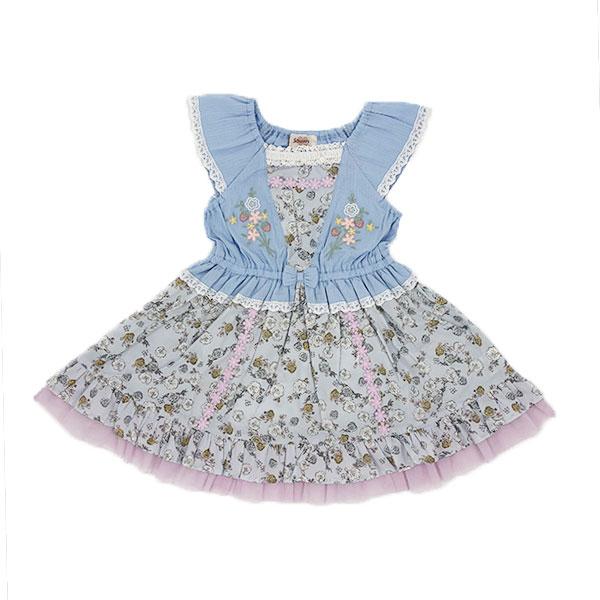 ●50％OFFセール●スーリー Souris ワンピース 花柄 総柄 お出かけ かわいい（100cm・110cm・120cm）　アウトレット | Souris | 01