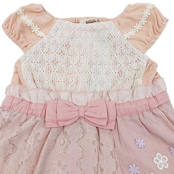 ●50％OFFセール●スーリー Souris ワンピース レース柄 パッチワーク 刺しゅう お出かけ かわいい（100cm・110cm・120cm）　アウトレット | Souris | 03