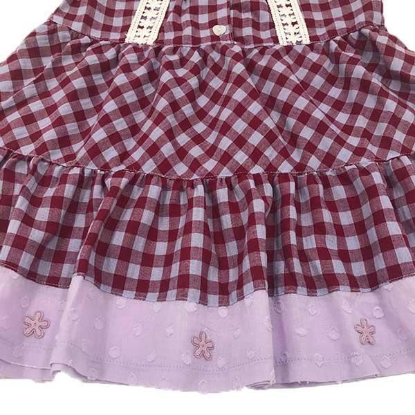 ●50％OFFセール●スーリー Souris ワンピース 刺繍 チェック柄 リボン レース ドレス（100cm・110cm・120cm）　アウトレット | Souris | 04