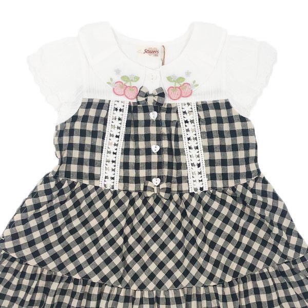●50％OFFセール●スーリー Souris ワンピース 刺繍 チェック柄 リボン レース ドレス（100cm・110cm・120cm）　アウトレット | Souris | 08