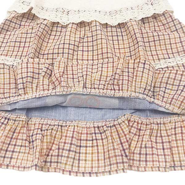●50％OFFセール●スーリー Souris チェック柄 レース チェリー 重ね着風半袖ワンピース（100cm・110cm・120cm）　アウトレット | Souris | 10