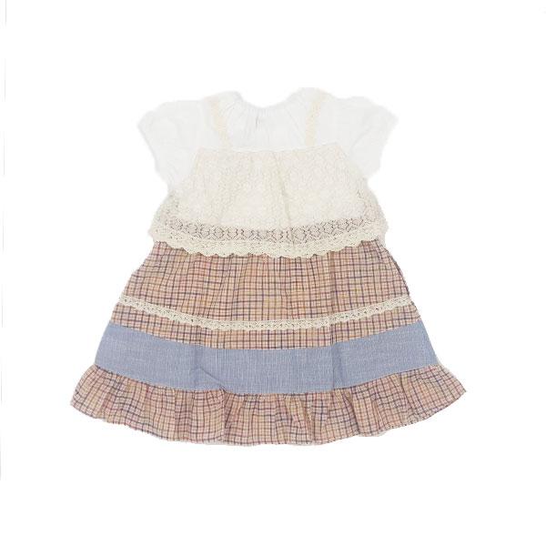 ●50％OFFセール●スーリー Souris チェック柄 レース チェリー 重ね着風半袖ワンピース（100cm・110cm・120cm）　アウトレット | Souris | 07