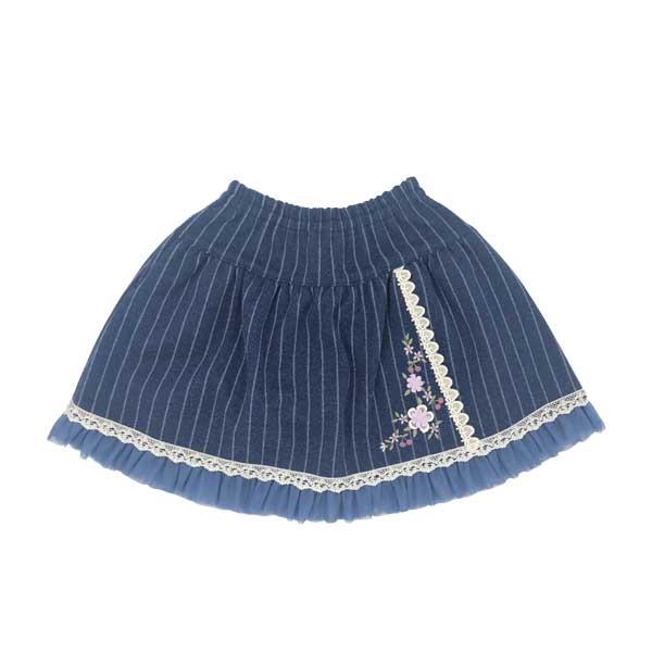 ●30%OFFセール●スーリー　Souris　お花 刺繍 ストライプ柄 キュロット パンツ スカート（100・110・120）女の子 かわいい おでかけ ボトムス | Souris | 04