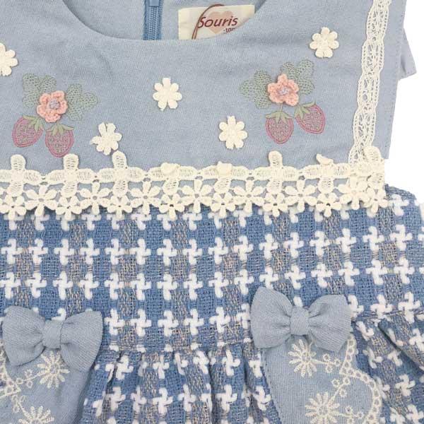 ●30％OFFセール●スーリー　Souris　いちご 刺繍 レース ジャンパースカート ワンピース（100・110・120）女の子 かわいい おでかけ | Souris | 07