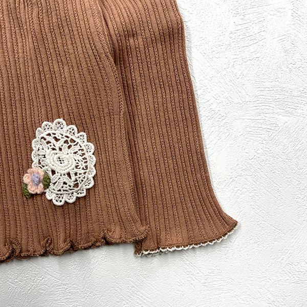 スーリー　Souris　お花レース襟付き長袖リブTシャツ(100cm） | Souris | 02