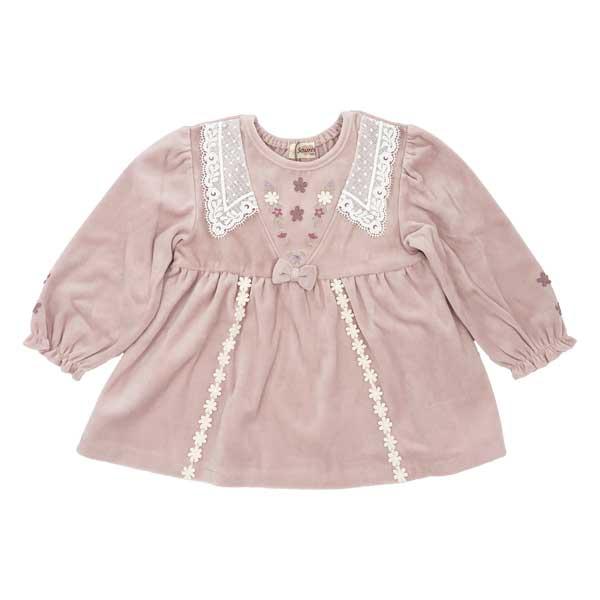 ●30％OFFセール●スーリー　Souris　お花 刺繍 レース ベロア トレーナー（100・110・120）女の子 かわいい  秋冬  子ども服 長袖 トップス | Souris | 04