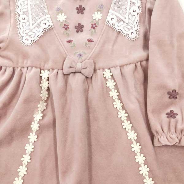 ●30％OFFセール●スーリー　Souris　お花 刺繍 レース ベロア トレーナー（100・110・120）女の子 かわいい  秋冬  子ども服 長袖 トップス | Souris | 06