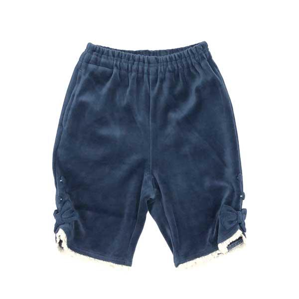 ●30％OFFセール●スーリー　Souris　リボンモチーフ レースベロア パンツ（100・110・120）女の子 かわいい  秋冬  子ども服 | Souris | 01