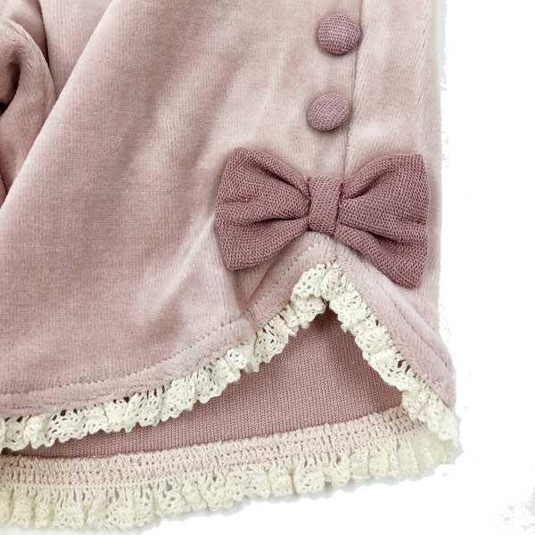 ●30％OFFセール●スーリー　Souris　リボンモチーフ レースベロア パンツ（100・110・120）女の子 かわいい  秋冬  子ども服 | Souris | 06