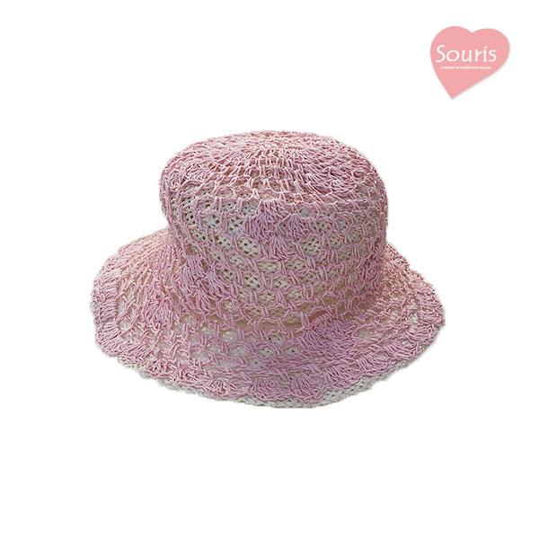 ●50%OFFセール●スーリー　Souris　ペーパー　ハット（ 48cm ）帽子　1歳　2歳　幼児　女の子　可愛い　ピンク　アウトレット | Souris | 01