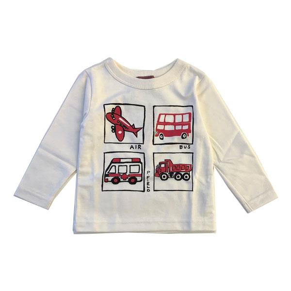 50％OFF　P.FIELD　ピーフィールド　ワークカー　パネルプリント　長袖　Tシャツ(90cm・100cm・110cm） | P.FIELD | 01