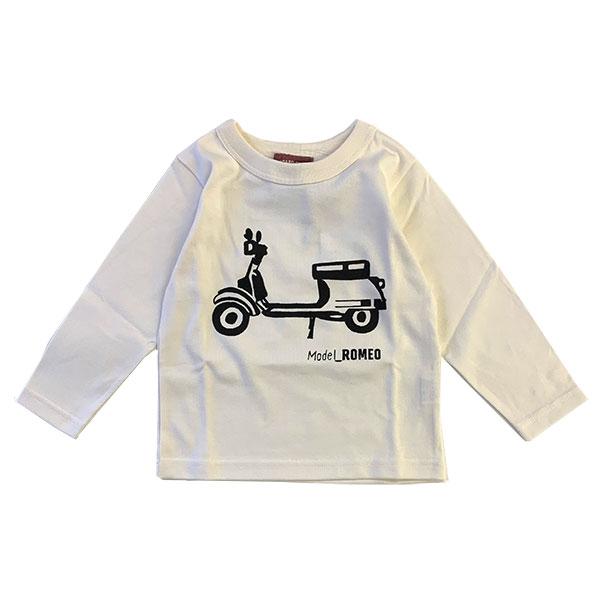 50％OFF　P.FIELD　ピーフィールド　レトロ　スクーター　プリント　長袖　Tシャツ(100cm・110cm・120cm） | P.FIELD | 01
