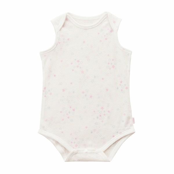 ●取り寄せ商品●ミキハウス　mikihouse　ミキハウスベビー  ピュアベール 総柄 ノースリーブメッシュ 天竺ボディシャツ(70・80) | MIKI HOUSE | 01