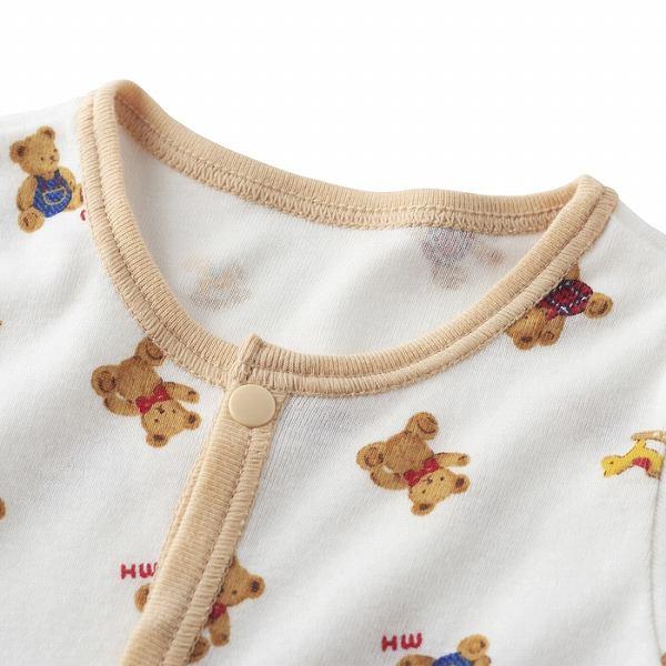 ●取り寄せ商品●ミキハウス　mikihouse　ミキハウスベビー  ピュアベール 総柄 フライス カバーオール肌着(60・70・80・90) | MIKI HOUSE | 03
