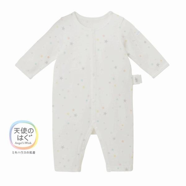 ●取り寄せ商品●ミキハウス ベビー mikihouse　ピュアベールニットガーゼカバーオール肌着(60cm・70cm・80cm） | MIKI HOUSE | 01