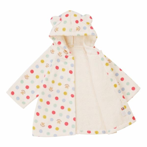 ●取り寄せ商品●ミキハウス　mikihouse　ドット柄　バスローブ　（フリー　70cm-90cm）　今治タオル　お風呂あがり　プール　海水浴_2
