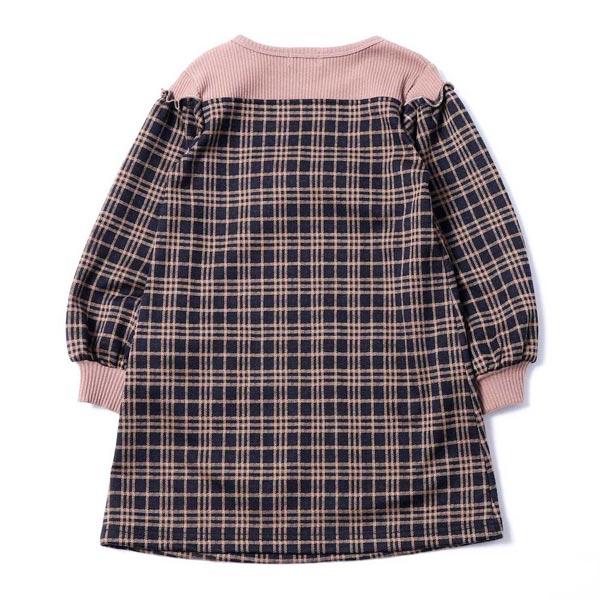 ●50%OFFセール●ラスト１点●トロワラパン　trois lapins　ダブルジャカードチェックワンピース（ニットプランナー）(100・110・120・130）/KP  アウトレット | KP(キッズ) | 05
