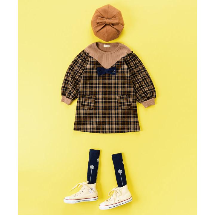 ●50%OFFセール●ラスト１点●トロワラパン　trois lapins　ダブルジャカードチェックワンピース（ニットプランナー）(100・110・120・130）/KP  アウトレット | KP(キッズ) | 06