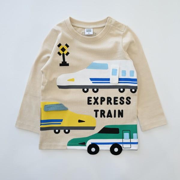 ●40％OFFセール●チークルーム cheek room 新幹線　ロング　Ｔシャツ　長袖  ( 80 90 100 110 120 130 ) ロンT 450261 | CHEEK ROOM | 01