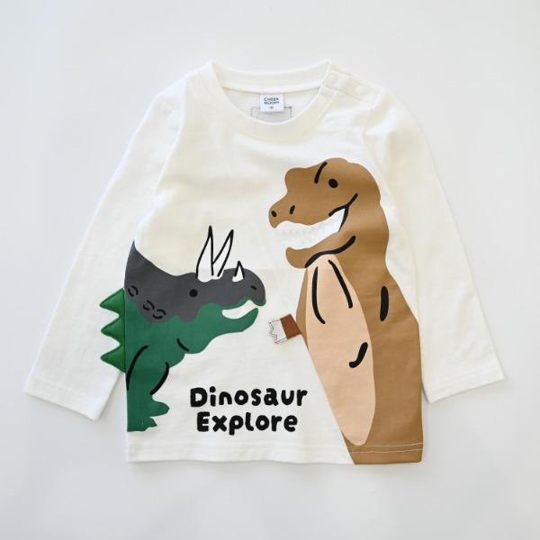 ●40％OFFセール●チークルーム cheek room 恐竜　ロング　Ｔシャツ　長袖  ( 80 90 100 110 120 130 )    ロンT 450266 | CHEEK ROOM | 01