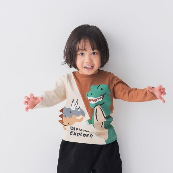 チークルーム cheek room 恐竜　ロング　Ｔシャツ　長袖  ( 80 90 100 110 120 130 )    ロンT 450266 | CHEEK ROOM | 09