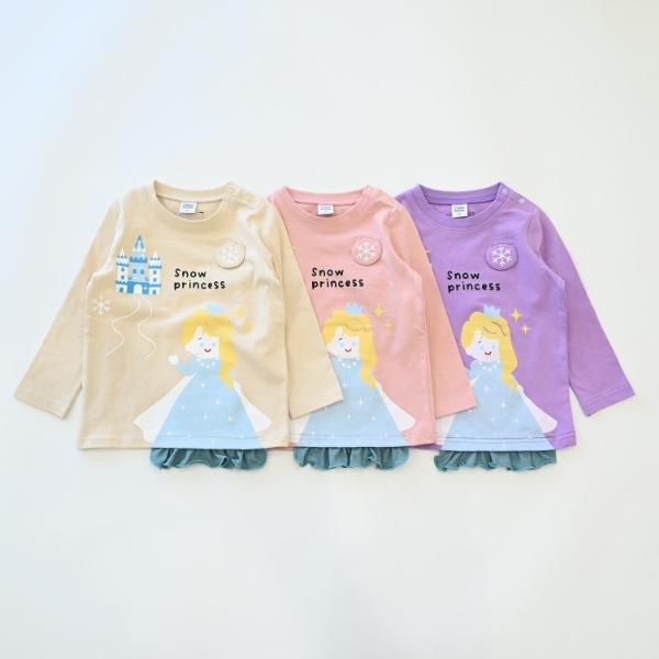 ●40％OFFセール●チークルーム cheek room 雪のお姫様　ロング　Ｔシャツ　長袖  ( 80 90 100 110 120 130 )    ロンT | CHEEK ROOM | 10