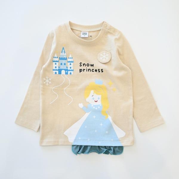 ●40％OFFセール●チークルーム cheek room 雪のお姫様　ロング　Ｔシャツ　長袖  ( 80 90 100 110 120 130 )    ロンT | CHEEK ROOM | 01