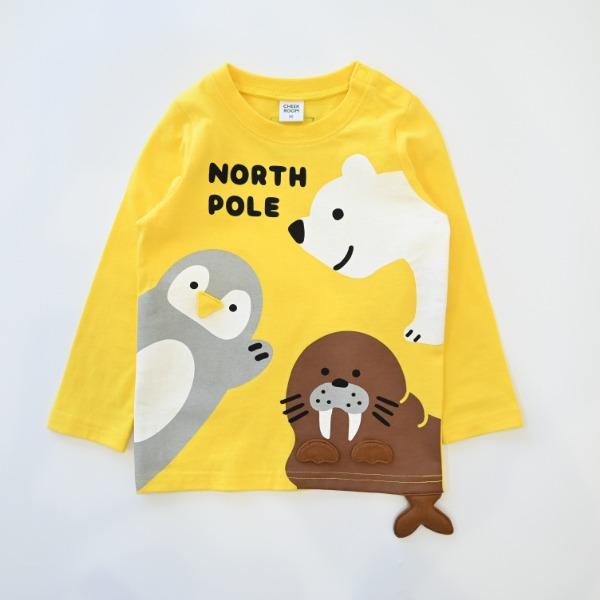 ●40％OFFセール●チークルーム cheek room 北極南極動物　ロング　Ｔシャツ　長袖  ( 80 90 100 110 120 130 )    ロンT | CHEEK ROOM | 01