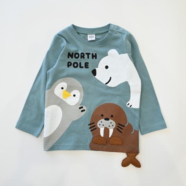 ●40％OFFセール●チークルーム cheek room 北極南極動物　ロング　Ｔシャツ　長袖  ( 80 90 100 110 120 130 )    ロンT | CHEEK ROOM | 03
