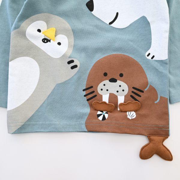 ●40％OFFセール●チークルーム cheek room 北極南極動物　ロング　Ｔシャツ　長袖  ( 80 90 100 110 120 130 )    ロンT | CHEEK ROOM | 04