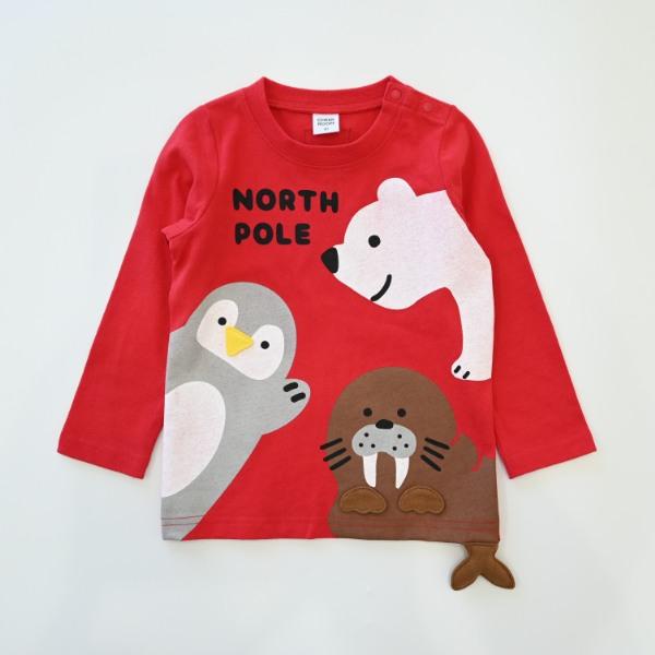 ●40％OFFセール●チークルーム cheek room 北極南極動物　ロング　Ｔシャツ　長袖  ( 80 90 100 110 120 130 )    ロンT | CHEEK ROOM | 05