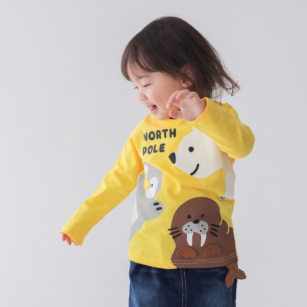●40％OFFセール●チークルーム cheek room 北極南極動物　ロング　Ｔシャツ　長袖  ( 80 90 100 110 120 130 )    ロンT | CHEEK ROOM | 08