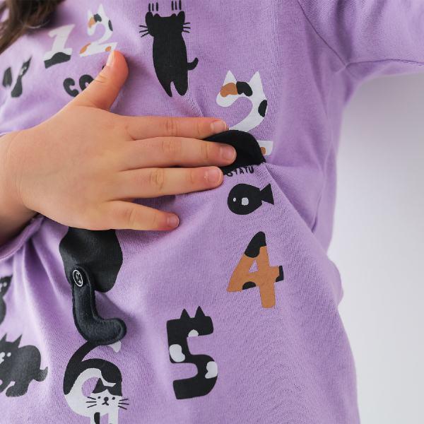 ●40％OFFセール●チークルーム cheek room ねこ時計　ロング　Ｔシャツ　長袖  ( 80 90 100 110 120 130 )    ロンT　猫 ネコ | CHEEK ROOM | 08
