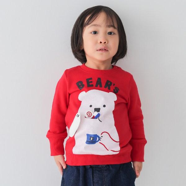 ●40％OFFセール●チークルーム cheek room しろくまの歯磨き　トレーナー　( 80 90 100 110 120 130 ) 子ども服 幼児 キッズ | CHEEK ROOM | 01