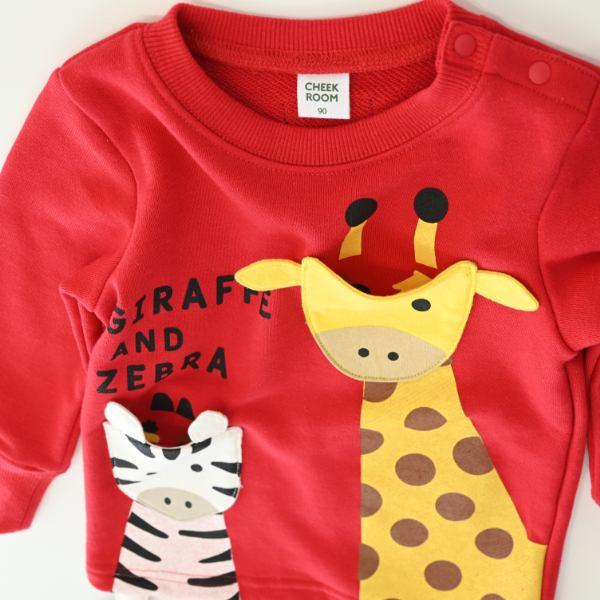 チークルーム cheek room きりんとしまうま トレーナー　( 80 90 100 110 120 130 ) 子ども服 幼児 キッズ | CHEEK ROOM | 12