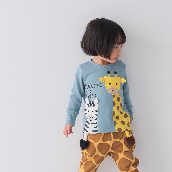 チークルーム cheek room きりんとしまうま トレーナー　( 80 90 100 110 120 130 ) 子ども服 幼児 キッズ | CHEEK ROOM | 01