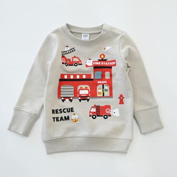 ●40％OFFセール●チークルーム cheek room おばけの消防車 トレーナー　( 80 90 100 110 120 130 ) 子ども服 幼児 キッズ | CHEEK ROOM | 10