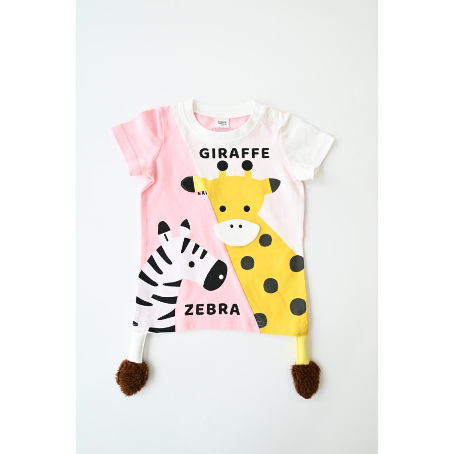 ●30％OFFセール● チークルーム cheek room きりんとしまうまＴシャツ ( 80 90 100 110 120 130 ) 男の子 女の子 キッズ Tシャツ | CHEEK ROOM | 01